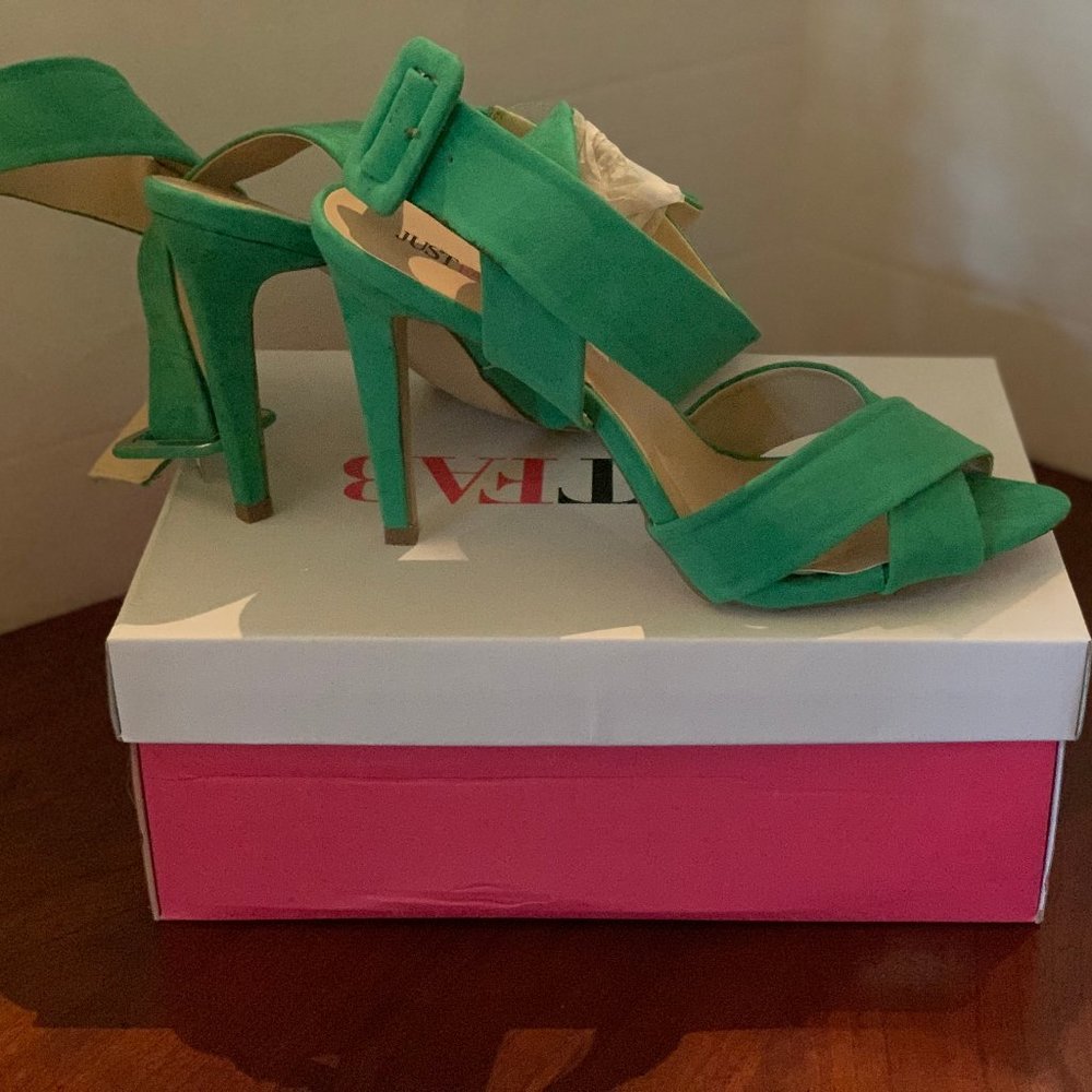 JustFab Perla Kelly Green Heels